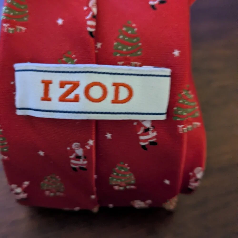 Boys Red Izod Christmas Tie